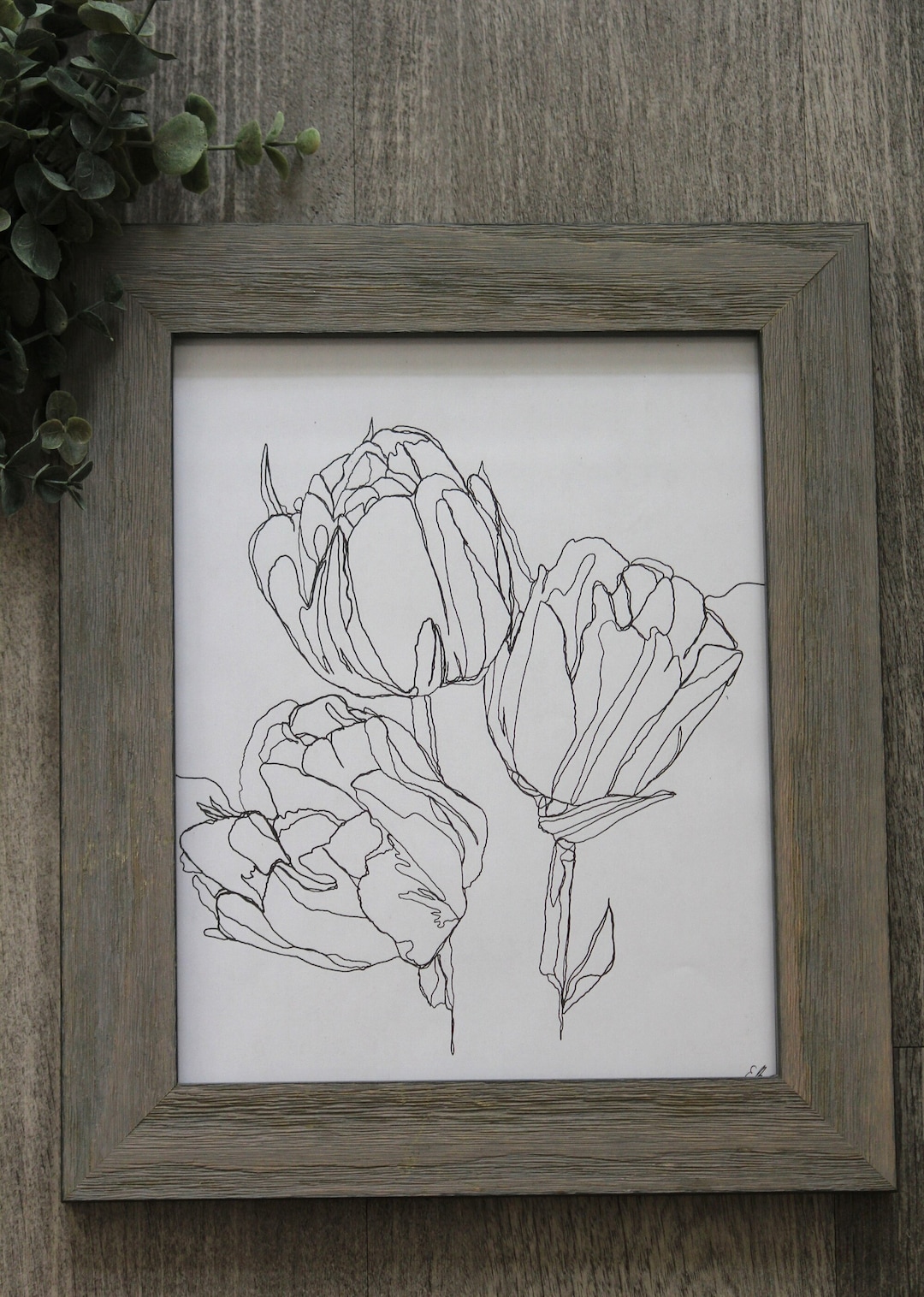 Minimalist Tulip Line Art | Flower Art | Floral Print | Printable Art ...