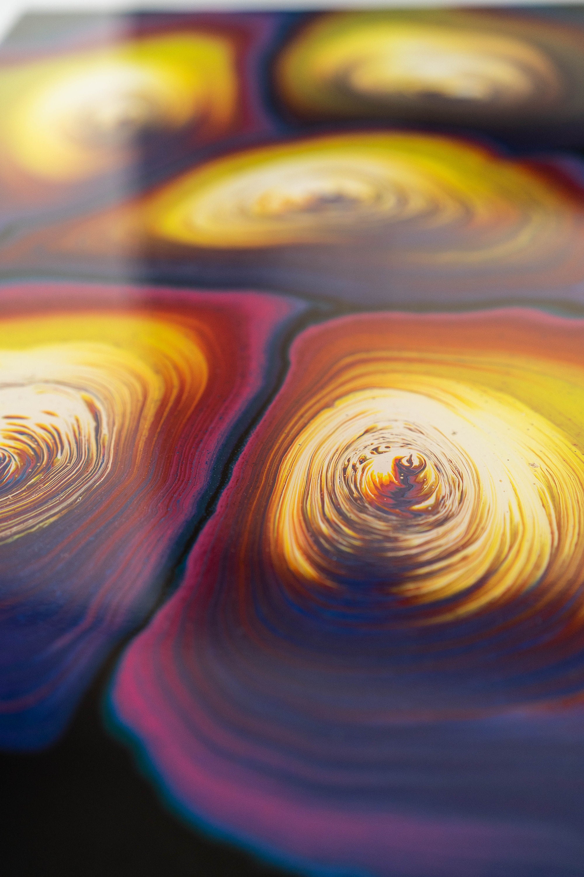 Rainbow Epoxy Resin Painting 16 x 28 Acrylic Pouring Etsy