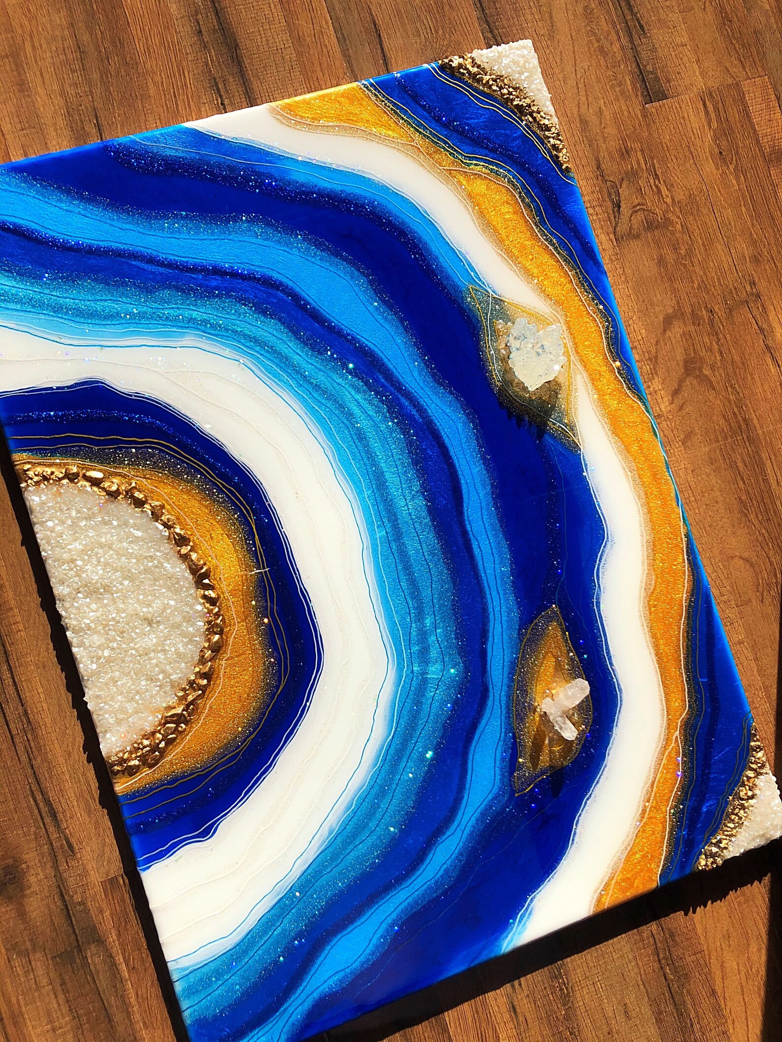 Resin Geode Art 28x20 Crystals Geode Abstract Art Crystal Etsy