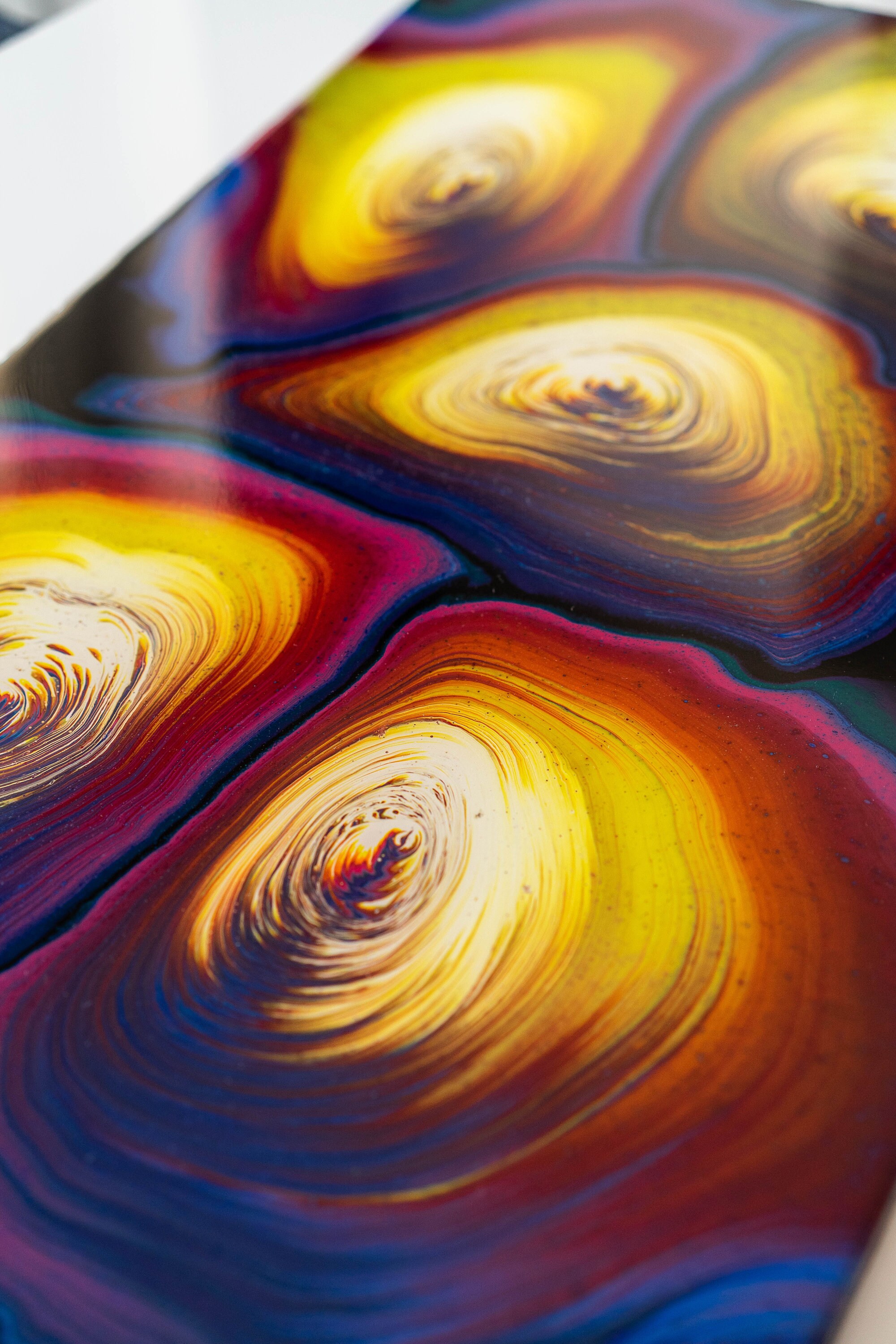 Rainbow Epoxy Resin Painting 16 X 28 Acrylic Pouring Etsy