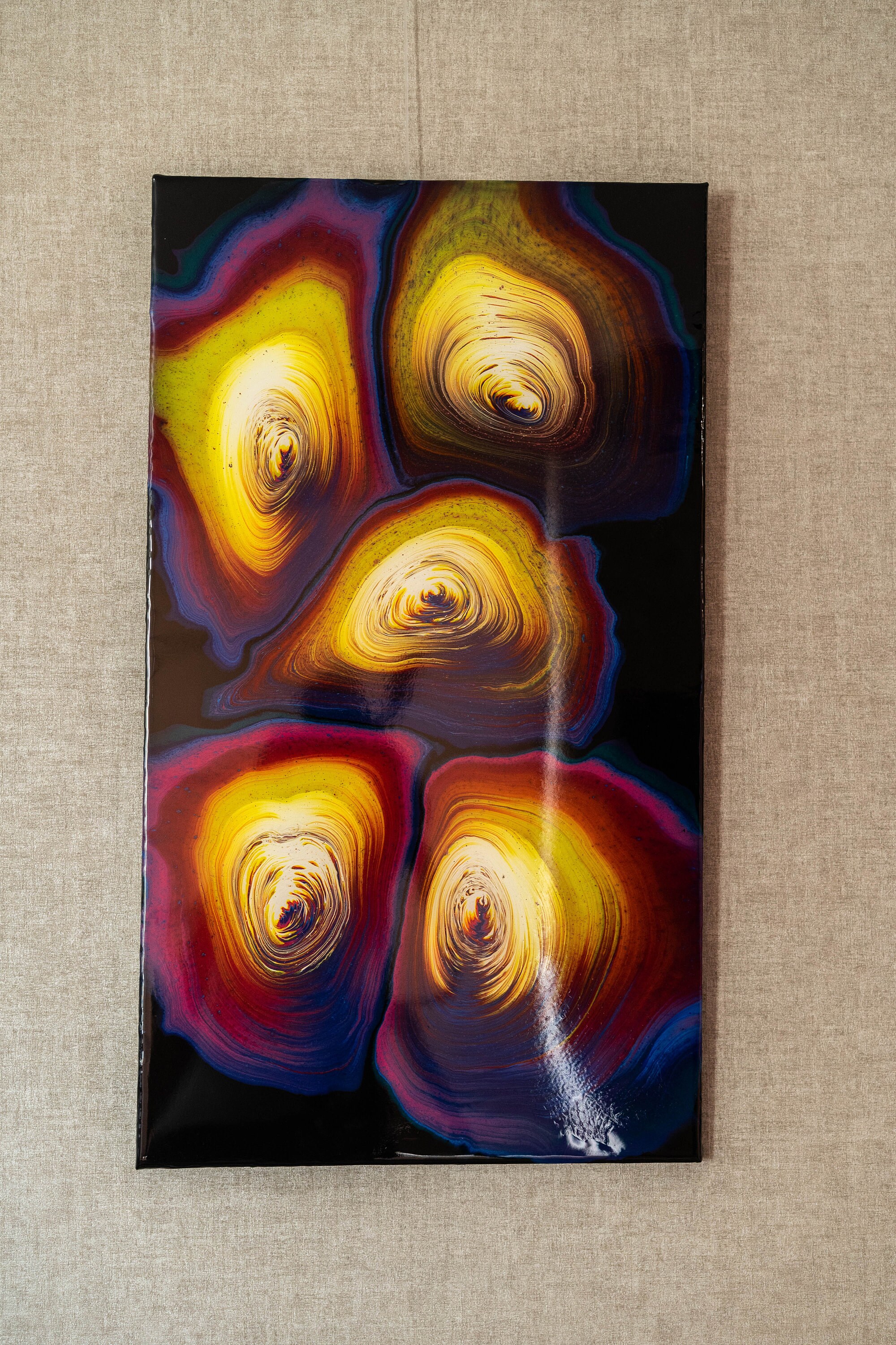 Rainbow Epoxy Resin Painting 16 x 28 Acrylic Pouring Etsy