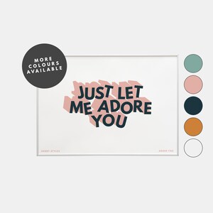 Harry Styles Adore You Lyrics print Typographic Music Art Poster White