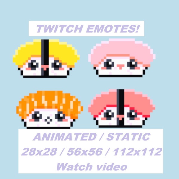 Twitch ANIMATED emotes | Nigiri Sushi | Kawaii Anime