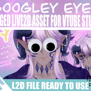 Vtuber asset Rigged Model Asset, for 2D Vtuber on Vtube Studio, Accessory assets for vtuber Model, twitch point redeems, L2D googly eyes