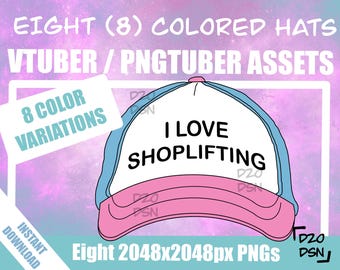 Vtuber Asset Accessory, Hats for Vtubers, Pngtuber Asset Accessory, Twitch Vtubing Clothes funny hat meme