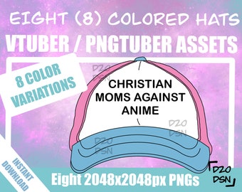 Vtuber Asset Accessory, Hats for Vtubers, Pngtuber Asset Accessory, Twitch Vtubing Clothes funny hat meme