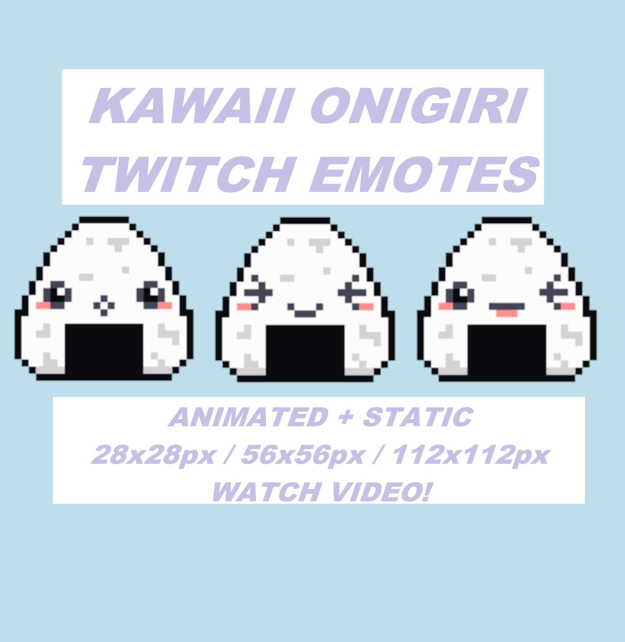Twitch Emotes Onigiri Sushi Rice Ball Kawaii Anime Discord Etsy