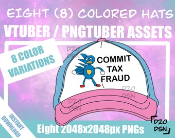 Accessorio per asset Vtuber, Cappelli per Vtuber, Accessorio per asset Pngtuber, Twitch Vtubing Abbigliamento cappello divertente meme