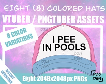 Accessorio asset Vtuber, Cappelli per Vtuber, Accessorio asset Pngtuber, Meme cappello divertente Twitch Vtubing Clothes