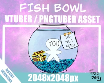 Vtuber / PNGtuber FISH BOWL | Funny Stream Overlay/Assets | Veadotube | PNGtuber | Streamer Setup | Twitch Channel Points | VTUBER Asset