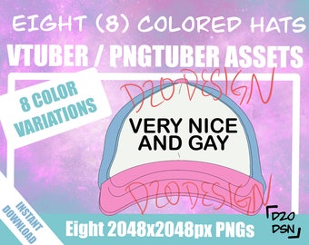 Vtuber Asset Accessory, Hats for Vtubers, Pngtuber Asset Accessory, Twitch Vtubing Clothes funny hat meme