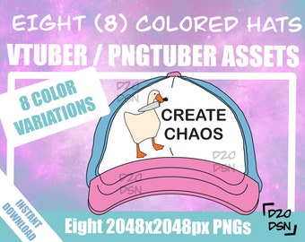 Vtuber Asset Accessory, Hats for Vtubers, Pngtuber Asset Accessory, Twitch Vtubing Clothes funny hat meme