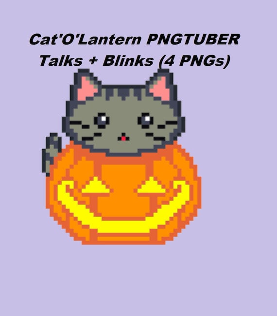 Pngtuber Model CAT'O'LANTERN Reactive Image (Instant Download) 