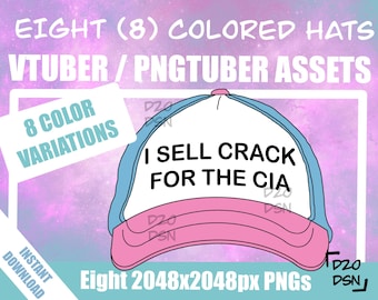 Vtuber Asset Accessory, Hats for Vtubers, Pngtuber Asset Accessory, Twitch Vtubing Clothes funny hat meme