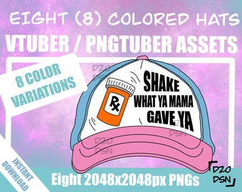 Vtuber Asset Accessory, Hats for Vtubers, Pngtuber Asset Accessory, Twitch Vtubing Clothes funny hat meme