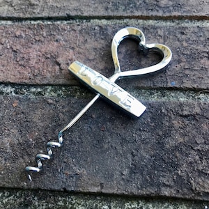 Silver Heart Corkscrew Wine Bottle Openers * Bachelorette Party Favour * Bridal Shower Favor * Bridesmaid Gift * Wedding Favors * Love Favor