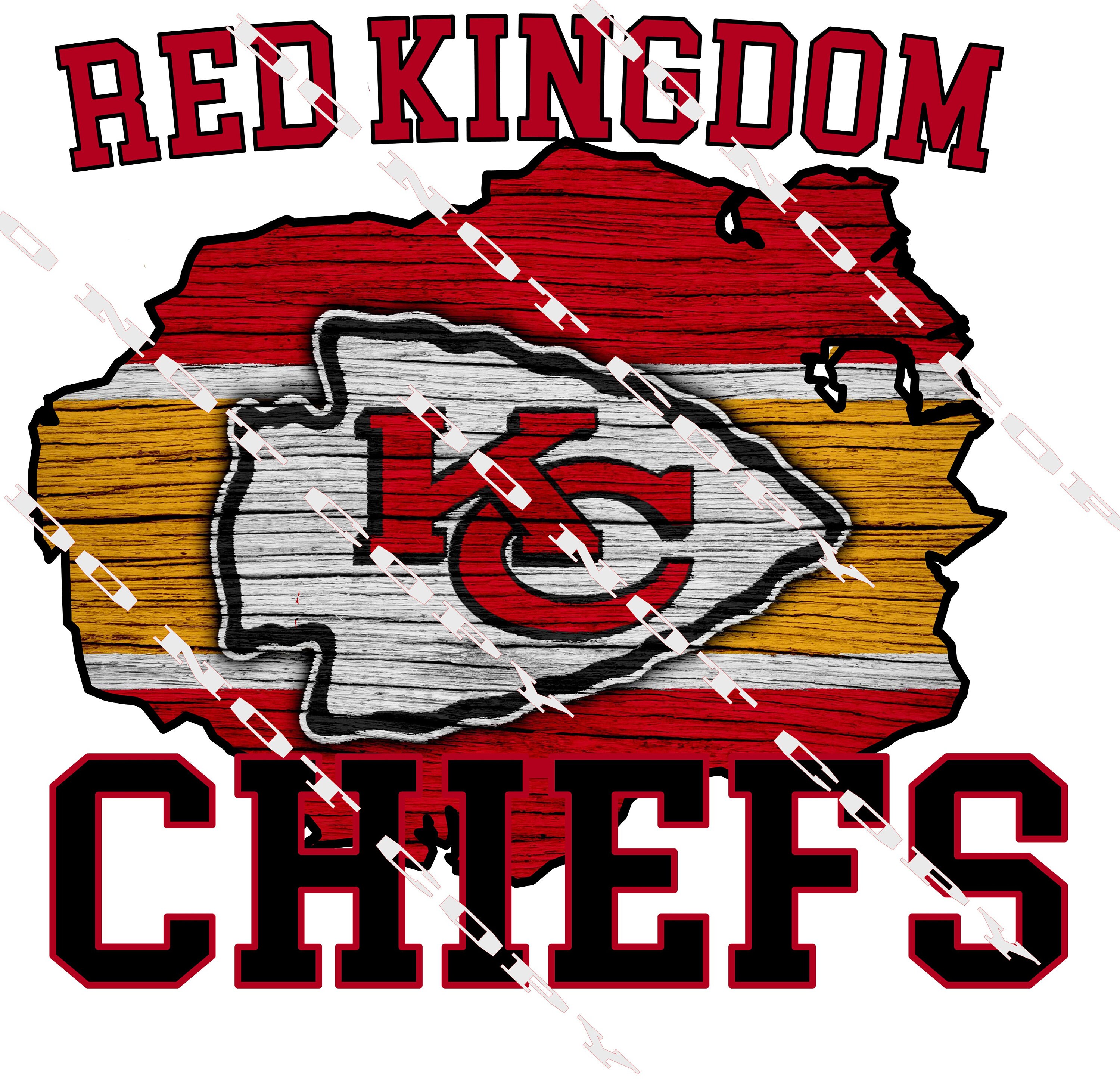 Red Kingdom KC Chiefs PNG Sublimation download shirts, blankets, desi…