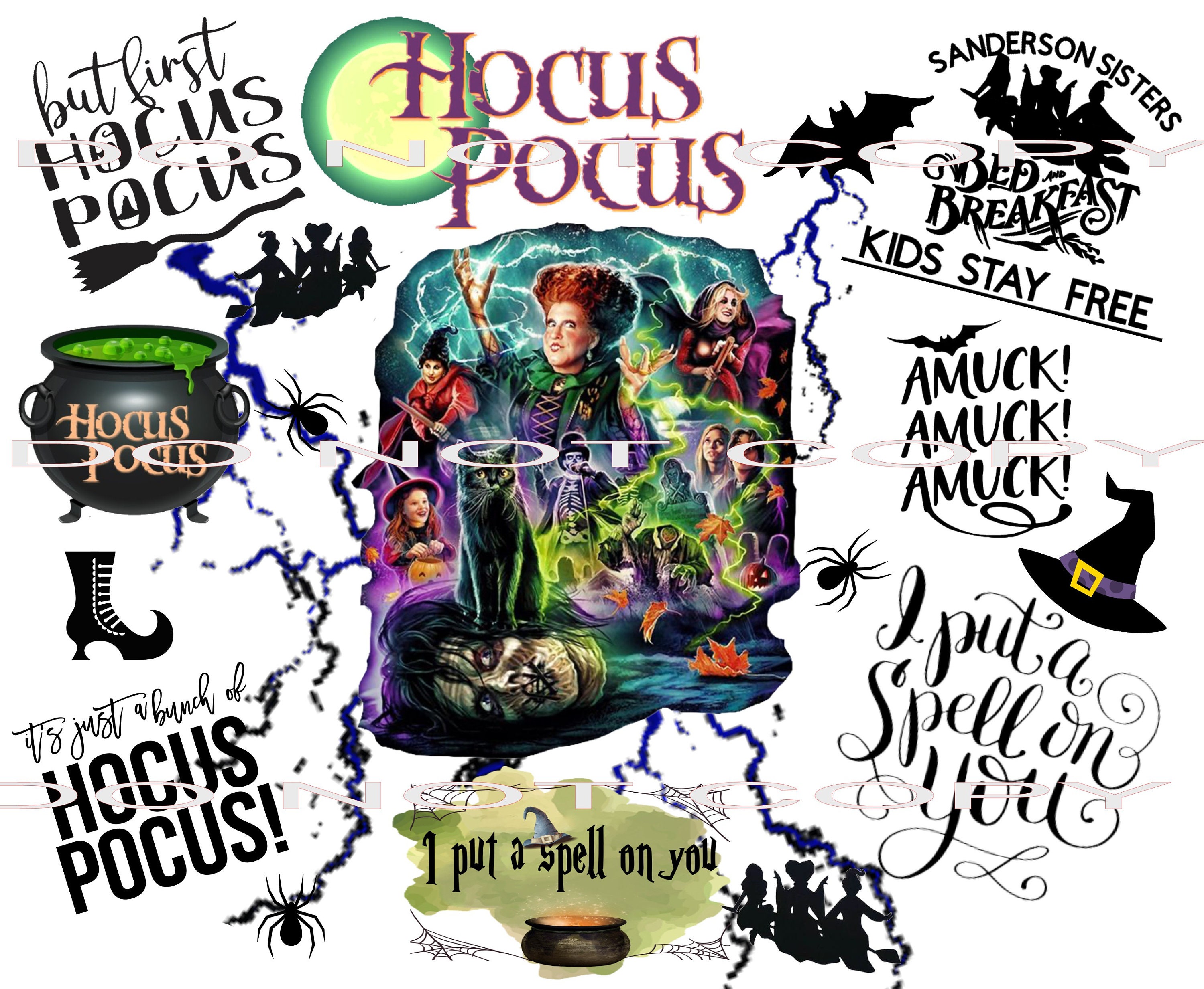Hocus Pocus waterslide png BUNDLE digital download for tumblers, cook…
