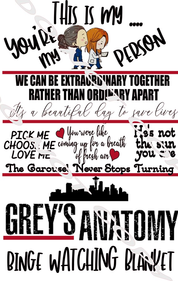 Famous Grey S Anatomy Quotes Greys Anatomy Blanket Png Sublimation Digital Download Famous | Etsy