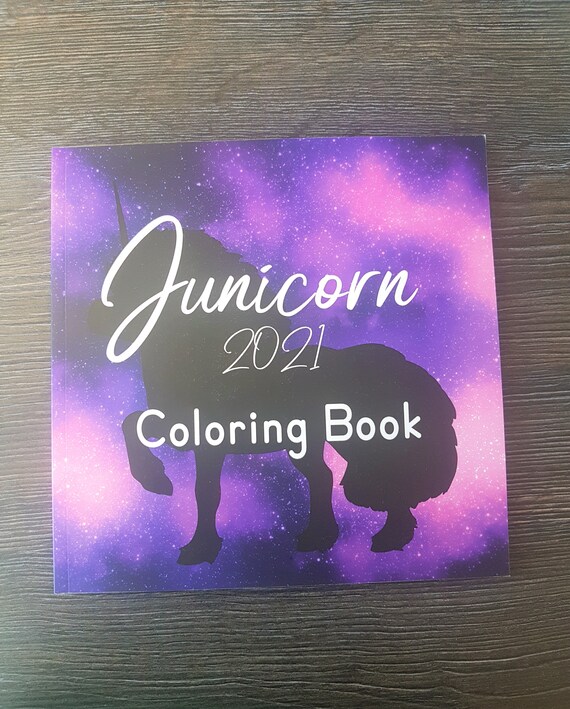 Malbuch "Junicorn" (Einhörner), Niedliches Einhorn Malbuch, Magische Einhörner, Malbuch für Kinder, Geburtstagsgeschenk für Kinder