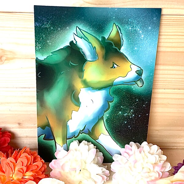 Postkarte Corgi, Corgiliebe, Geschenk für Hundefan, Geschenk für Kinder, Grußkarte, Postkarte, Corgi, Kawaii Corgi, Kawaii Hund, Hundeliebe