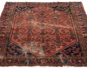 Red Vintage carpet Persian decor living room rug boho decor bedroom rug mid century modern distressed rug Handmade Antique Rug,