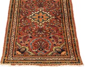 small vintage accent rug Lilihan persian decor rug Bohemian style red living room rug orange bedroom rug stylish office rug
