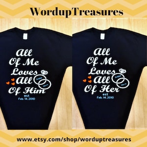Anniversary T Shirts, Wedding T Shirts, Vow Renewal T Shirts, His & Her&#39;s T Shirts, WordupTreasures, Couples T Shirts, Anniversary Shirts,