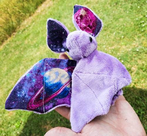 Glitter Space Bat Plushie - Space Bat - Bat Plushie - Made to Order