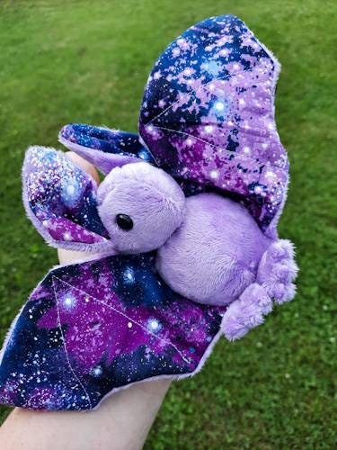 Glitter Galaxy Bat Plushie - Glitter Galaxy - Bat Plushies - Made to Order