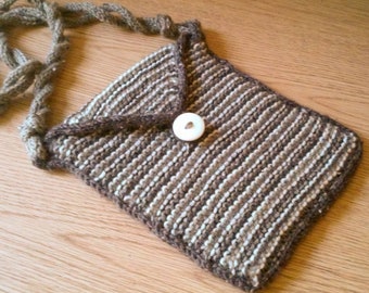 Designer Hand Knit Small Bag   Over Body Bag, Neutral  bag, Strap Shopping Bag