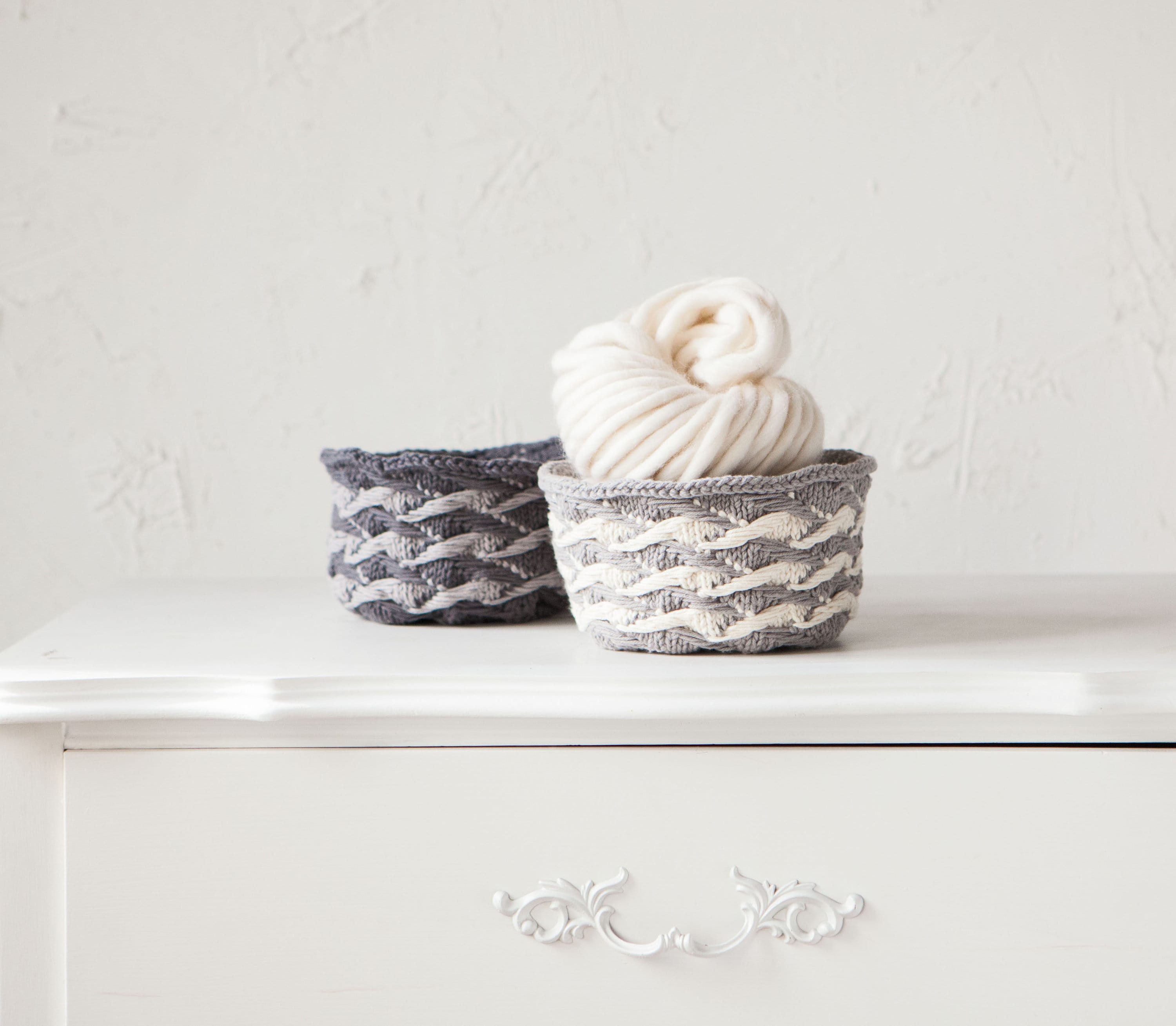 Jacquard Knitted Basket Knitting Pattern - Etsy