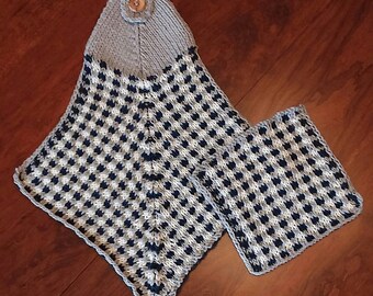 Gingham Plaid Mosaic Towels, Cloth Knitting Pattern