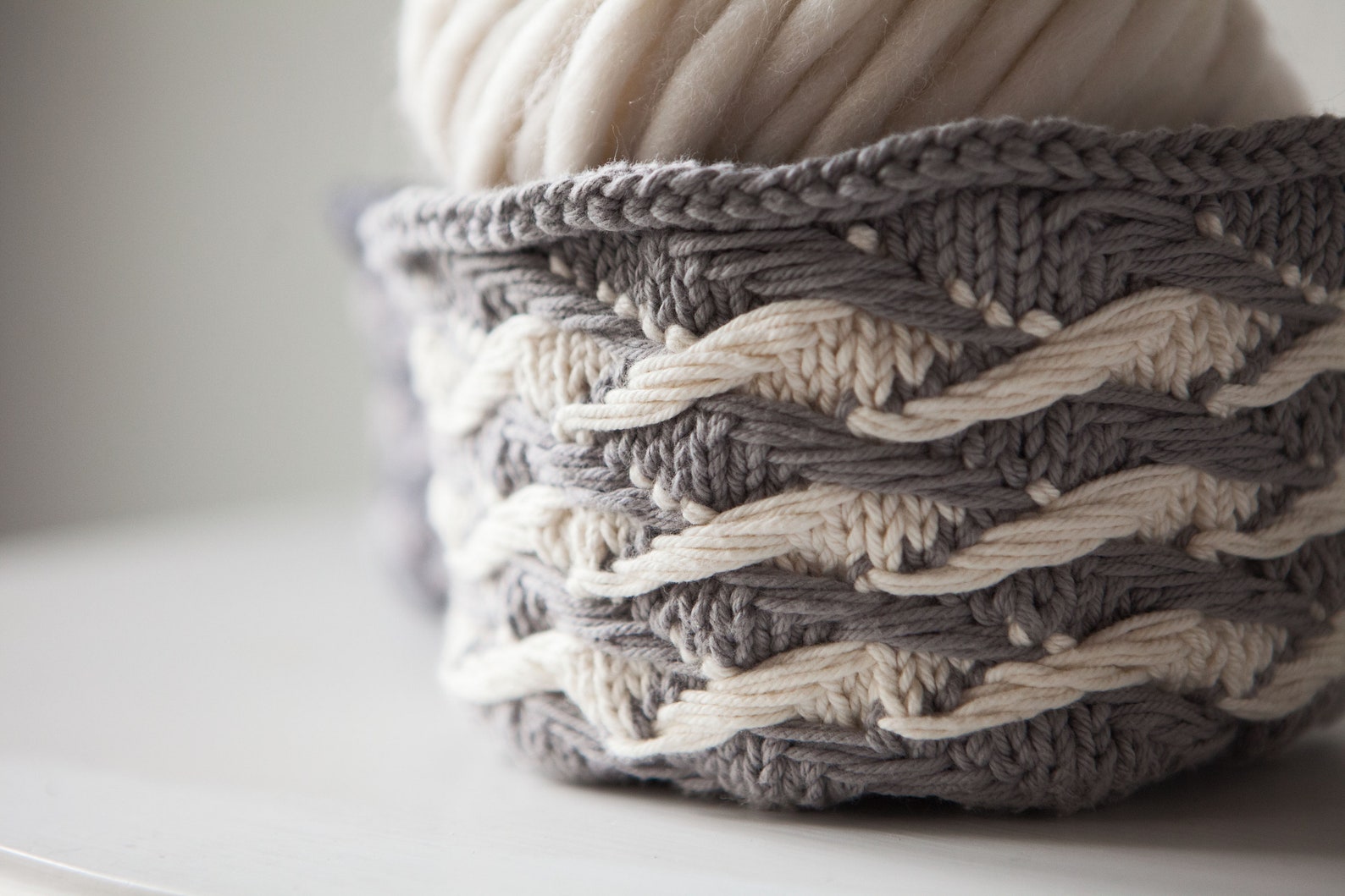 Jacquard Knitted Basket Knitting Pattern Etsy