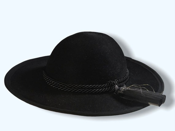 NWT Inverni Italian Black Rabbit Hair Wide Brimmed Hat 58cm Tuscana II - Rabbit 2 1/4 main image 2
