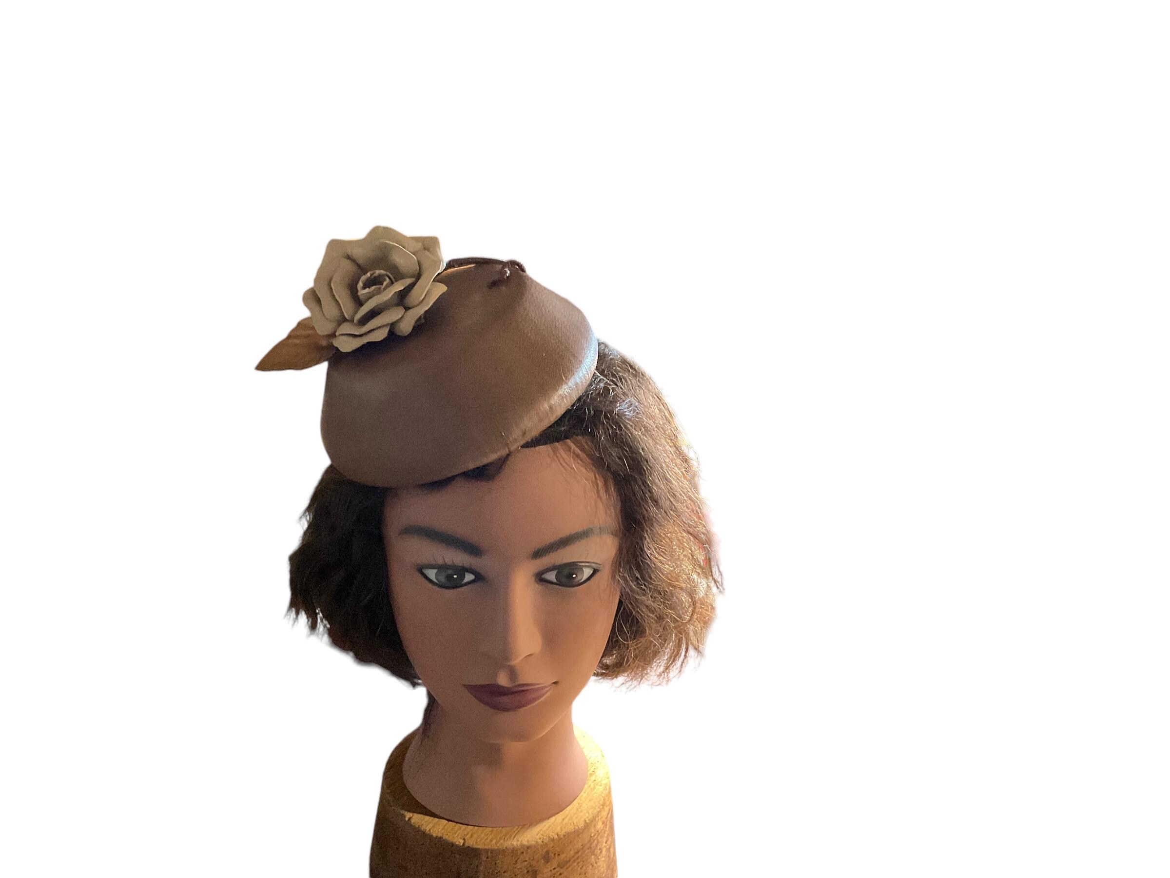 Brown Leather Fascinator - Etsy