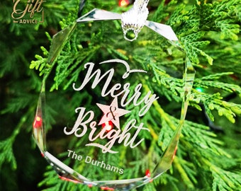 Personalized Engraved Custom Crystal Ornament Decoration for Christmas Tree