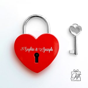 Personalised, Engraved Love Heart Padlock | Love Locks, Couples Gifts, Wedding Locks, Valentines Day Gifts, Christmas Stocking Fillers