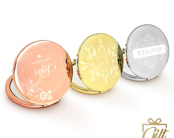 Personalised Gift Vanity Mirror Customize Gift Rosegold Silver Gold Personal Engraved Christmas surprise