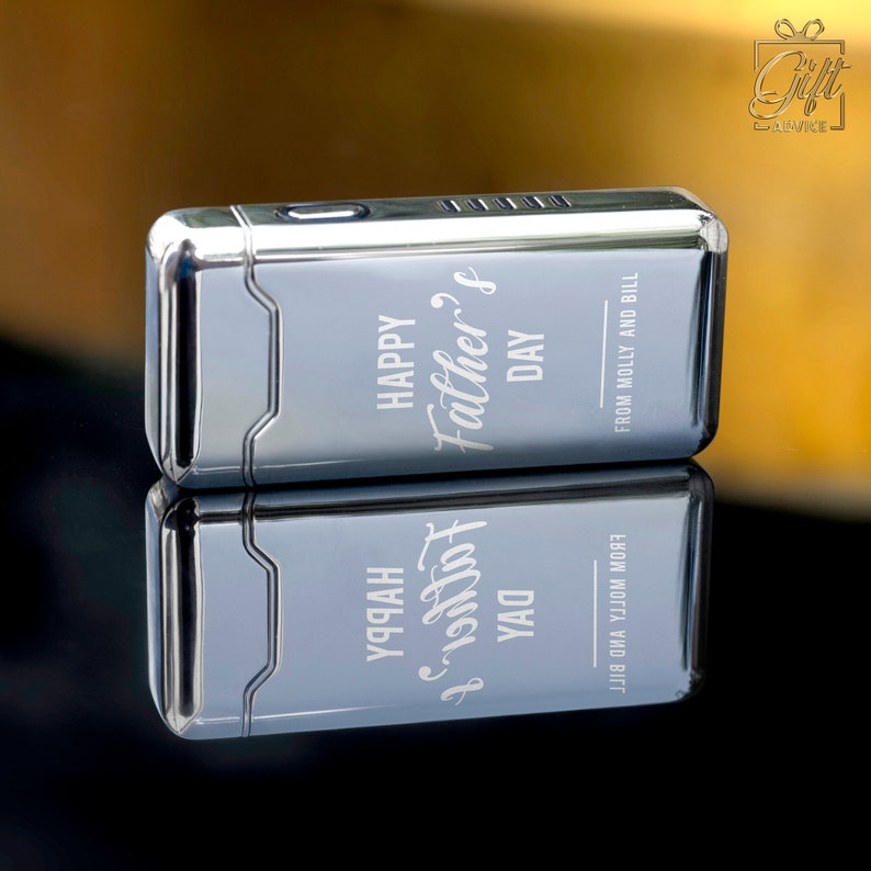 High-Quality Electric Lighter Engraved Lighter, Personalized Electric USB Rechargeable Arc Lighter, Flameless Windproof Aesthetic Blue Pure Silver
