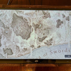 32&quot; Digital Map Screen for TTRPG | Hand-Crafted Wood Frame plus Tv | Plug-Play HDMI Display for D&D or any Vtt Battle-Maps | Free Ship USA