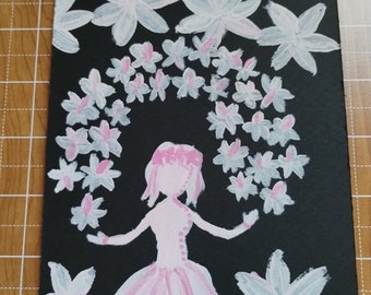 Little Flower Goddess Painting (double sided)