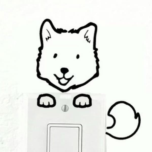 Dog light switch / electrical outlet decal decoration