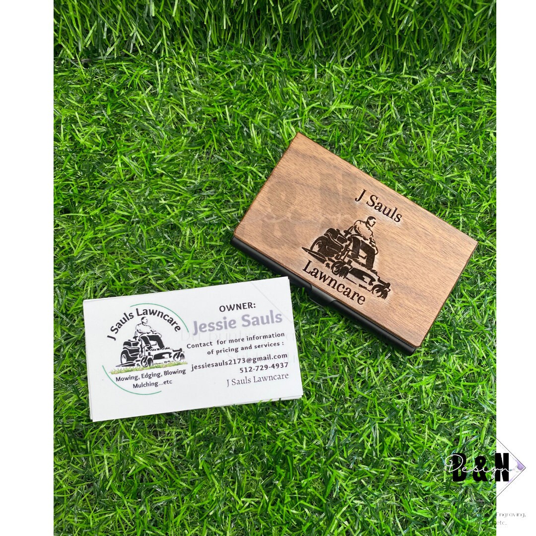 Personalized Business Card Holder, Wooden Card Case, Wallet, Custom