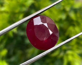 天然ルビー、10.50カラット オーバルカット スーダンレッドルビー、ルースストーン 13x12x7mm ヒーリングクリスタル、ジュエリー製作ギフト、7月の誕生石