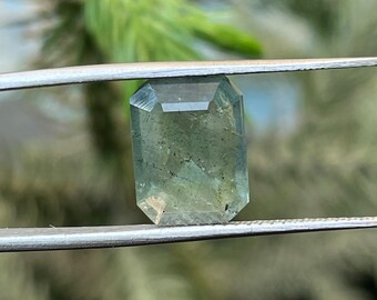 天然アクアマリン宝石 3.10カラット、エメラルドカットアクアマリンルースストーン 12 x 9 mm、リングやジュエリー製作用のファセット加工された本物の宝石