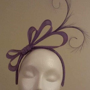 Lilac large sinamay fascinator
