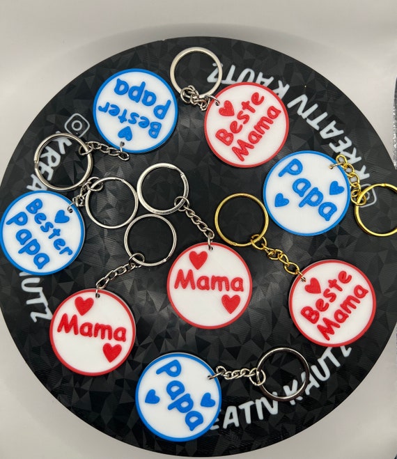 Original gift idea for mom and dad: Personalized 3D printed keychain