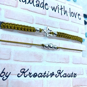 Macrame Bracelet | Macrame Anklet | Star | Silver | Friendship Ribbon | Jewellery for Women | Jewelry Set | Small gift