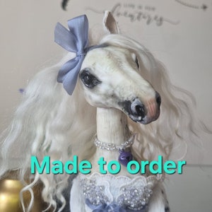 Horse art doll creature 15&quot; Custom figurine Personalized unicorn Whimsical figure Poseable art doll OOAK art doll animal Horse lover gift